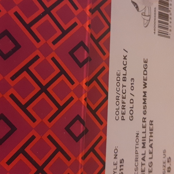 New Black Tory Burch Metal Miller 65mm Wedge Sandal size 8.5 - Picture 3 of 11